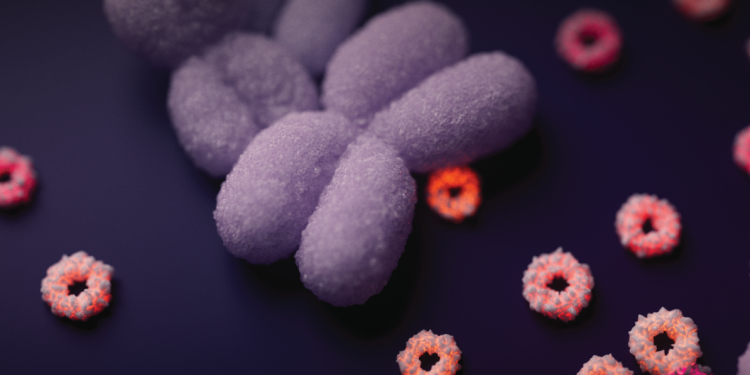 Image of extrachromosomal DNA under a microscope