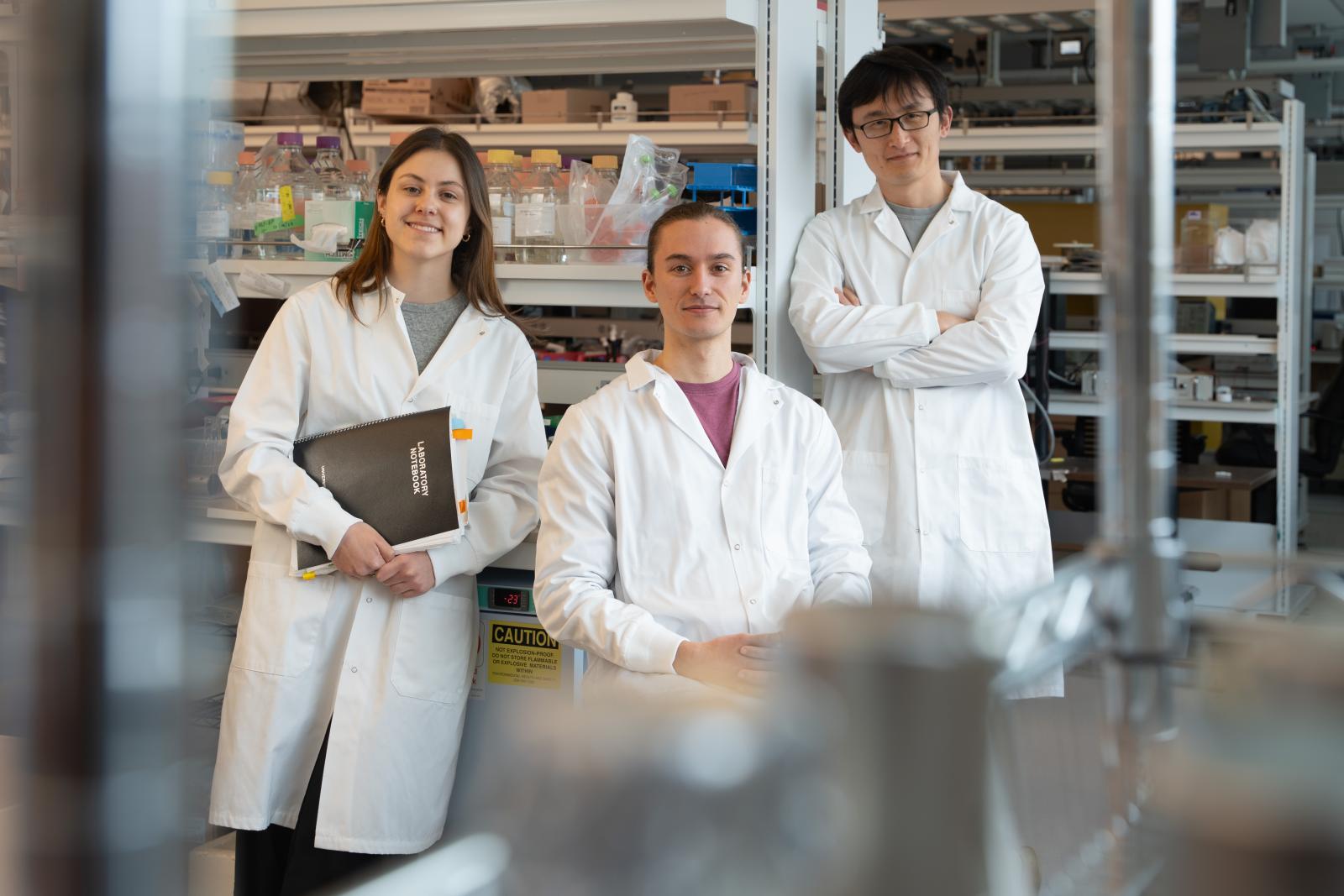 Julia Bonzanini, Nathan Greenwood and Bingxu Liu team shot